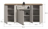 Sideboard Skid in Kaschmir Sand und Evoke Eiche Kommode 181 x 86 cm