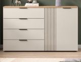 Sideboard Skid in Kaschmir Sand und Evoke Eiche Kommode 140 x 86 cm