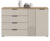Sideboard Skid in Kaschmir Sand und Evoke Eiche Kommode 140 x 86 cm