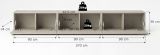 TV-Lowboard Nexus in Kaschmir XL TV Unterteil h�ngend / stehend 270 cm, Soft-Close