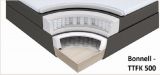 Boxspringbett Isabelle 200 x 200 cm Leder Optik wei� 7 Zonen Tonnentaschenfederkern Matratze