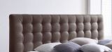 Boxspringbett Isabelle 180 x 200 cm Leder Optik braun Taschenfederkern inkl. Topper