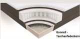 Boxspringbett Isabelle 160 x 200 cm Leder Optik braun Taschenfederkern Matratze