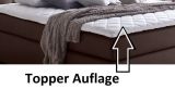 Boxspringbett Isabelle 160 x 200 cm Leder Optik braun 7 Zonen Tonnentaschenfederkern Matratze