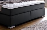 Boxspringbett Isabelle 180 x 200 cm Leder Optik schwarz 7 Zonen Multi Tonnentaschenfederkern Matratze