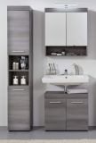 Badezimmer Badm�bel Set Pebble in Sardegna grau Rauchsilber Badkombination 3-teilig 103 x 190 cm