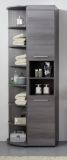 Badezimmer Hochschrank Pebble in Sardegna grau Rauchsilber Badschrank 30 x 190 cm