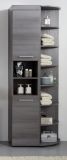 Badezimmer Hochschrank Pebble in Sardegna grau Rauchsilber Badschrank 30 x 190 cm