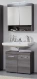 Badezimmer Waschbeckenunterschrank Pebble in Sardegna grau Rauchsilber Badschrank 2-t�rig 58 x 57 cm