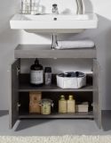 Badezimmer Waschbeckenunterschrank Pebble in Sardegna grau Rauchsilber Badschrank 2-t�rig 58 x 57 cm