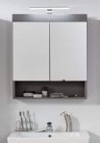 Badezimmer Spiegelschrank Pebble in Sardegna grau Rauchsilber Badschrank 2-t�rig 58 x 75 cm