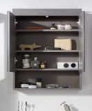 Badezimmer Spiegelschrank Pebble in Sardegna grau Rauchsilber Badschrank 2-t�rig 58 x 75 cm