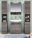 Badezimmer Badm�bel Set Pebble in Sardegna grau Rauchsilber Badkombination 4-teilig 148 x 190 cm