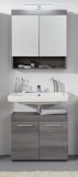 Badezimmer Badm�bel Set Pebble in Sardegna grau Rauchsilber Badkombination 2-teilig 58 x 190 cm
