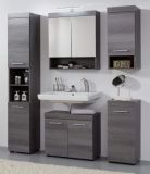 Badezimmer Badm�bel Set Pebble in Sardegna grau Rauchsilber Badkombination 2-teilig 58 x 190 cm