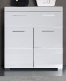 Badezimmer Kommode Adamo in wei� Hochglanz Badschrank 73 x 79 cm