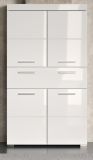 Badezimmer Midischrank Adamo in wei� Hochglanz Badschrank 73 x 132 cm
