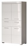 Badezimmer Midischrank Adamo in wei� Hochglanz Badschrank 73 x 132 cm