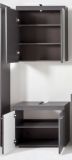 Badezimmer Badm�bel Set Adamo in grau Hochglanz Badkombination 2-teilig 60 x 190 cm