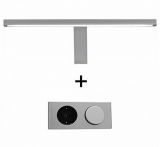 Badezimmer Spiegelschrank Adamo in grau Hochglanz 2-t�rig inklusive Beleuchtung 60 x 77 cm