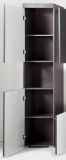 Badezimmer Hochschrank Adamo in grau Hochglanz Badschrank 37 x 190 cm