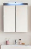 Badezimmer Spiegelschrank Adamo in grau Hochglanz Badschrank 2-t�rig 60 x 77 cm