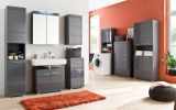 Badezimmer Unterschrank Adamo in grau Hochglanz Badschrank 37 x 79 cm