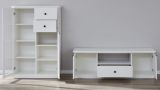 Wohnwand Milla 2-teilig in wei� Landhaus Schrankwand 235 x 129 cm