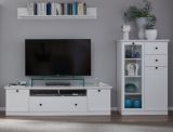 Wohnwand Milla 3-teilig in wei� Landhaus Schrankwand 273 x 196 cm
