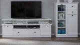 Wohnwand Milla 3-teilig in wei� Landhaus Schrankwand 273 x 129 cm
