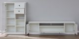 Wohnwand Milla 3-teilig in wei� Landhaus Schrankwand 273 x 129 cm