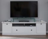 TV-Lowboard Milla in wei� matt, Landhausstil, 177 x 49 cm