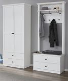 Garderobenschrank Milla in wei� Landhaus Flurgarderobe 81 x 196 cm