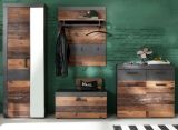 Garderobe Foundry in Old Used Wood mit grau 4-teilig (265 x 192 cm)