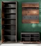 Garderobe Foundry in Old Used Wood mit grau 3-teilig (160 x 192 cm)