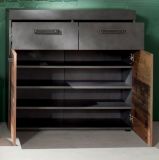 Garderoben Set Foundry 3-teilig in Old Used Wood mit grau (170 x 192 cm)