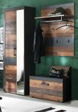 Garderobe Foundry in Old Used Wood mit grau 2-teilig (80 x 192 cm)