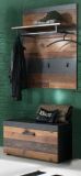 Garderobe Sitzbank Foundry in Used Wood Shabby mit Matera grau Schuhbank 80 x 45 cm