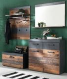 Garderobenpaneel Foundry in Used Wood Shabby mit Matera grau 80 x 106 cm