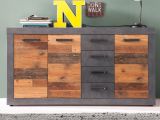 Sideboard Foundry in Used Wood Altholz Design, 3-t�rige Kommode 151 x 86 cm