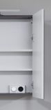 Badezimmer Badm�bel Set Matrix in wei� Hochglanz und Sardegna grau Rauchsilber Badkombination 2-teilig 60 x 182 cm