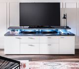 TV-Lowboard Mood in wei� und Stone Design grau Fernsehtisch 180 x 66 cm TV in Komforth�he