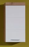 Bad H�ngeschrank Adamo in wei� Hochglanz und Asteiche Badschrank 37 x 77 cm