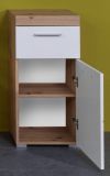 Badezimmer Unterschrank Adamo in wei� Hochglanz und Eiche Asteiche Badschrank 37 x 79 cm