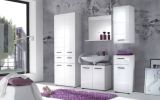 Badezimmer Hochschrank Clarito in wei� Hochglanz 30 x 182 cm