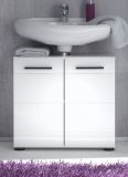 Badezimmer Waschbeckenunterschrank Clarito in wei� Hochglanz Badschrank 60 x 56 cm