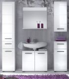 Badezimmer Hochschrank Clarito in wei� Hochglanz 30 x 182 cm