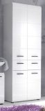 Badezimmer: Hochschrank Clarito Hochglanz wei� (60x182 cm)