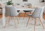 Esstisch Vestland in wei� und Artisan Eiche, Landhausstil, ausziehbar 160 / 215 x 90 cm