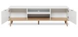 TV-Lowboard Lundby in matt wei� mit Sonoma Eiche massiv Fernsehtisch skandinavisch 160 x 51 cm TV-Unterteil